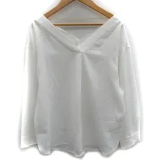 N.Natural Beauty Basic N.ナチュラルビューティーベーシック カットソー 長袖 Vネック M 白 ホワイト /SM50