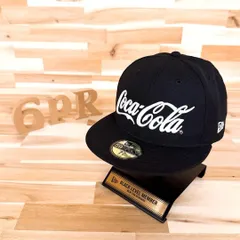レア/廃番【ニューエラ×コカコーラ】限定コラボ 刺繍ロゴ キャップ黒ブラック×白 59FIFTY モノトーン 企業コラボ