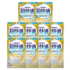 【10袋計60枚】ユニチャーム 超快適マスク ふつう 息ムレクリアタイプ 6枚入のサムネイル