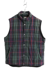 【お得なクーポン配布中!】 90s GAP MNT COUNTRY 中綿 キルティング ベスト メンズ S オールド アウトドア スポーツ チェック フルジップ 裏 フリース 重ね着 前開き 