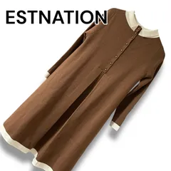 ESTNATION エストネーション ブラウン ワンピース ロングニットワンピース 長袖 七分袖  中国製  レディース カジュアル  フリーサイズ 0000770OC