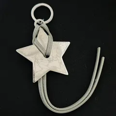 【良品】DIOR ディオール ラッキースター チャーム キーホルダー グレー系 地図柄 1112005　☆