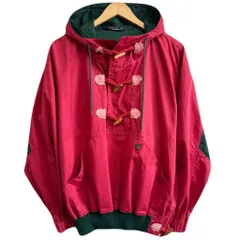 REDGREEN of SCANDINAVIA アノラックパーカー トグルボタン プルオーバー バイカラー 赤×緑 Mサイズ No.L168