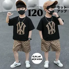 セットアップ　キッズ　男の子　120  半袖Tシャツ  半ズボン　ハーフパンツ　トップス　2点　上下セット