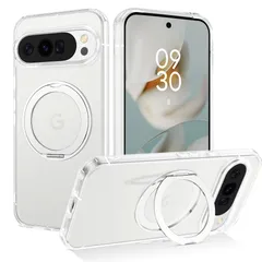 新品 BENTOBEN Googl Pixel 10 Pro XL ケース クリア MagSafe対応 ワイヤレス充電 360°回転スタンド 縦横両対応 耐衝撃 黄変なし マグネット内蔵 ストラップホール付き Pixel 10 Pro XL スマホケース カバ