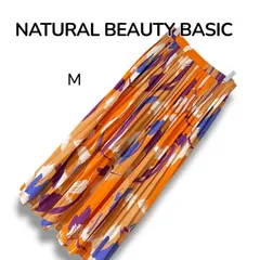 NATURAL BEAUTY BASIC オレンジ レディース ロングスカート Mサイズ 鮮やかなカラーが魅力の上品アイテム さらっと穿けて季節問わず使える美シルエット デイリーから通勤まで幅広く活躍する一枚 0000778OC