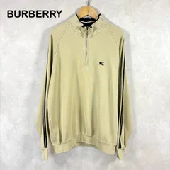 BURBERRY GOLF バーバリーゴルフ ホースロゴ刺繍 サイドライン ハイネック ハーフジップ スウェット ベージュ