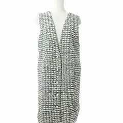 マイストラーダ Mystrada ツイード ジャンパースカート JSK ワンピース 膝丈 ノースリーブ 38 白 黒 0402