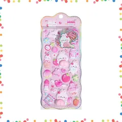 【特価商品】マシュマロ 3D ふわふわ もちもち キャラクター もっちりスクイーズ ステッカー 動物 子供 大人用 かわいい 手帳 デコレーション おしりぷにぷにシール (ピンクです)