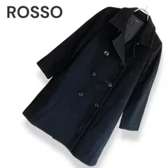 ROSSO ロッソ ブラック ダブルボタン ウールコート ロングコート ウール90% ナイロン10% 日本製 レディース Fサイズ 秋冬 エレガント きれいめ 上質素材 アーバンリサーチ 通勤 793KZ