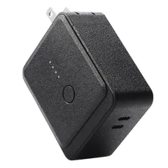 エレコム モバイルバッテリー 5000mAh 20W 45W コンセント一体型 Type-C 2ポート USB PD対応 PSE技術基準適合 ブラック EC-C20LBK [ブラック] [1)単体]