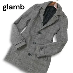 glamb グラム 秋冬 カシミヤ混★ ウール ツイード グレンチェック スリム コート Sz.1　メンズ グレー 日本製のサムネイル