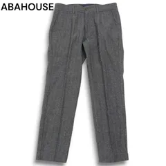 ABAHOUSE アバハウス シルク混★ ウール混 ツイード ヘリンボーン テーパード スラックス パンツ Sz.1 メンズ 灰 グレーのサムネイル