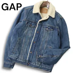 GAP ギャップ 秋冬 USED加工★ 裏ボア デニム ランチ ジャケット Gジャン Sz.XS メンズ
