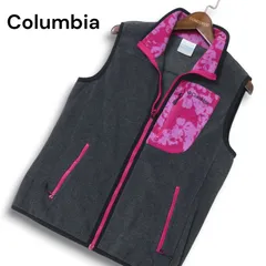 Columbia コロンビア 秋冬 花柄★ フラワー 切替 フリース ベスト Sz.M レディース アウトドア