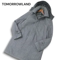 BLUE WORK ブルーワーク トゥモローランド 秋冬 フード着脱可 ウール★ ステンカラー コート Sz.XS メンズ 灰 グレー