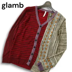 glamb グラム 秋冬 ウール混★ 切替デザイン ニット カーディガン Sz.1　メンズ 日本製のサムネイル