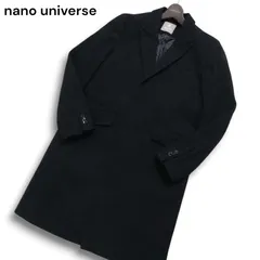 nano&co ナノユニバース  秋冬★ メルトン ウール 中綿 チェスター コート  Sz.S メンズ 黒