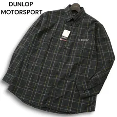【新品 未使用】 DUNLOP MOTORSPORT ダンロップ ゴルフ 秋冬★ 長袖 ボタンダウン チェック ネル シャツ Sz.M メンズ 灰
