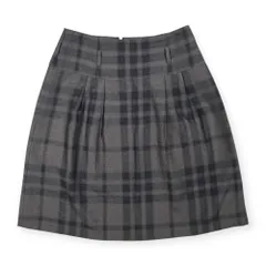 BURBERRY LONDON バーバリー ロンドン チェック柄 フレア スカート サイズ 38 /グレー系/台形 ミニスカート/三陽商会