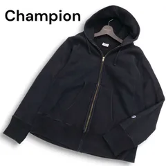 USA製★ Champion チャンピオン リバースウィーブ 赤タグ 単色タグ 復刻★ 秋冬 スウェット ジップ パーカー Sz.L メンズ 黒
