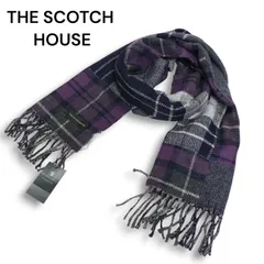 【新品 未使用】 THE SCOTCH HOUSE スコッチハウス 秋冬 パッチワーク チェック★ ウール マフラー Sz.x　メンズのサムネイル