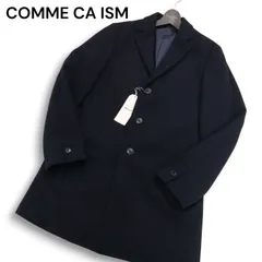 【新品 未使用】 COMME CA ISM コムサイズム 秋冬★ ウール チェスター コート Sz.M メンズ ネイビー ビジネスにも