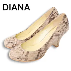 DIANA ダイアナ 通年★ パイソン柄 ヒール パンプス Sz.21 1/2 レディース 日本製