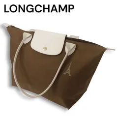 LONGCHAMP ロンシャン L2605319ES A23 エッフェル塔刺繍♪ ル プリアージュ ナイロン レザー トートバッグ Sz.F レディース