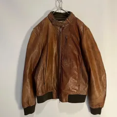 HARE シングルライダースジャケット　ラムレザー　羊革　切り替え　ブラウン　S