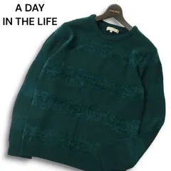 A DAY IN THE LIFE ユナイテッドアローズ 秋冬 ウール混★ ボーダー セーター ニット Sz.M メンズ