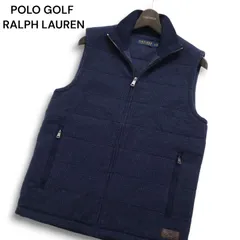 POLO GOLF RALPH LAUREN ポロ ラルフローレン ゴルフ 現行タグ★ ウール 中綿 キルティング ジップ ベスト Sz.S メンズ 紺