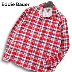 Eddie Bauer エディーバウアー 秋冬 ネル★ 長袖 チェック柄 フランネル シャツ Sz.S メンズ アウトドア 赤