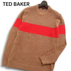 TED BAKER テッドベーカー 秋冬 ウール混★ ライン セーター クルーネック ニット Sz.3 メンズのサムネイル
