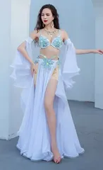 新品未使用 高級豪華 ベリーダンス衣装 イエロー/ショッキングピンク ストーン装飾 フリンジデザイン 舞台用 イベント用 パフォーマンス衣装 2025夏新作