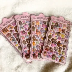 ぷくぷくシール 4枚セット✨ 立体　　ラブブ