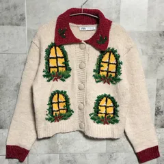【完売品】【極美品】ZARA ザラ　クリスマス ウィンドウ ニット ジャケット　CHRISTMAS WINDOW KNIT CARDIGAN　Sサイズ　クリスマス ニット カーディガン