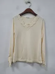 axes femme レース アイボリー 長袖 Tシャツ