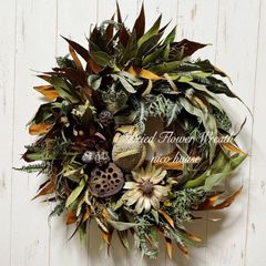 ドライフラワー リース＆スワッグ スターチスリース ミニリース