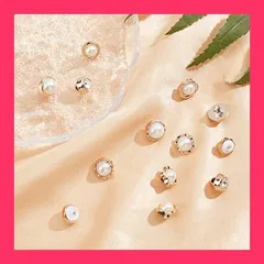 【スタッフおすすめ！】PH PandaHall パールボタン 10種100個セット 真珠 縫製ボタン アクセサリーパーツ 10*13mm 飾り ボタン 手芸材料