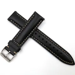 【18mm‐16mm】ブラック 最高級オイルワックスカーフ 腕時計革ベルト leather belt