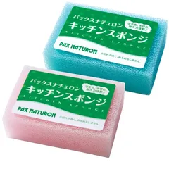 【どちらか1個でございます】太陽油脂 パックスナチュロン キッチンスポンジ 台所用スポンジ ピンク ブルー（色は選べません）のサムネイル