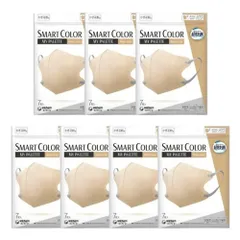 【7袋計49枚】ユニ・チャーム 超快適マスク SMART COLOR スマートカラー バイカラータイプ ふつう ベージュ×グレー 7枚入り