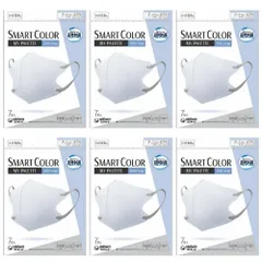 【6袋計42枚】ユニ・チャーム 超快適マスク SMART COLOR スマートカラー バイカラータイプ ふつう ホワイト×グレー 7枚入り