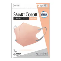ユニ・チャーム 超快適マスク SMART COLOR スマートカラー バイカラータイプ ふつう ピンク×グレー 7枚入り 2c200のサムネイル