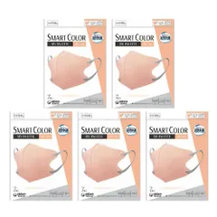 【5袋計35枚】ユニ・チャーム 超快適マスク SMART COLOR スマートカラー バイカラータイプ ふつう ピンク×グレー 7枚入り