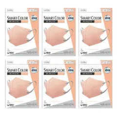 【6袋計42枚】ユニ・チャーム 超快適マスク SMART COLOR スマートカラー バイカラータイプ ふつう ピンク×グレー 7枚入り