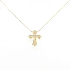 K18YG クロス ダイヤモンド ネックレス 0.03CT