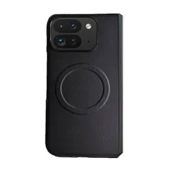 【人気商品】KOOLRIVER・Pixel 9 Pro Fold ケース 耐衝撃 カバー PUレザー+プラスチック Qi充電 ワイヤレス充電 対応 シンプル グーグル ピクセル9 プロ フォールド 保護ケース カバー/カバー(ブラック)