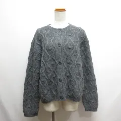 ユニクロ UNIQLO × イネス ポインテール クルーネック カーディガン L ダークグレー ニット INES DE LA FRESSANGE